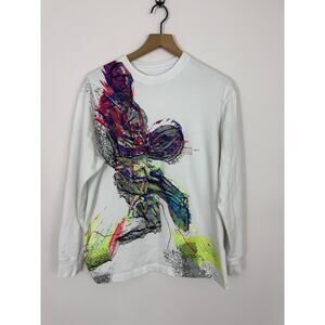 Jordan Jumpman Basketball Long Sleeve Graphic Shirt White Multi-Color Men Medium